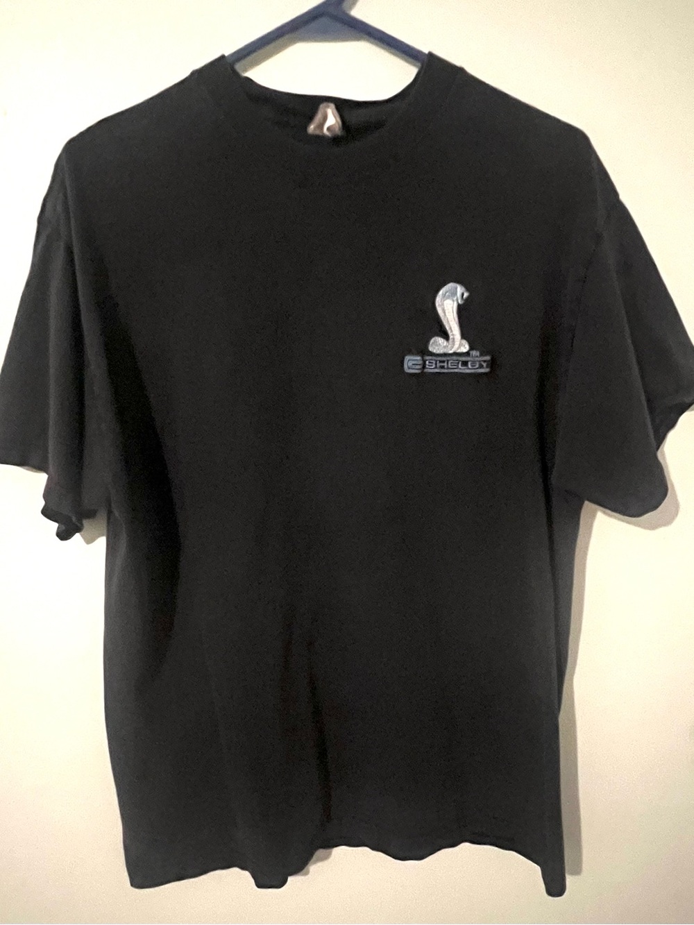Shelby Cobra Embroidered Logo Vintage Tee Dark Gray Tshirt Men’s Large